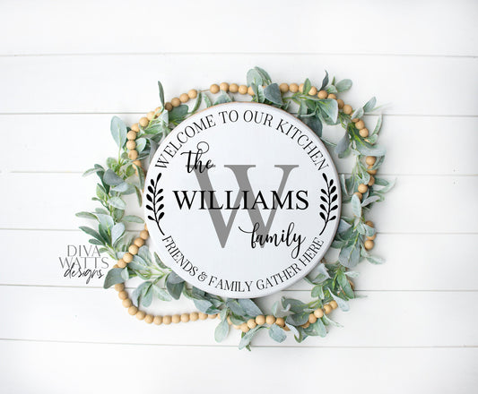 Welcome To Our Kitchen SVG | Monogram Design