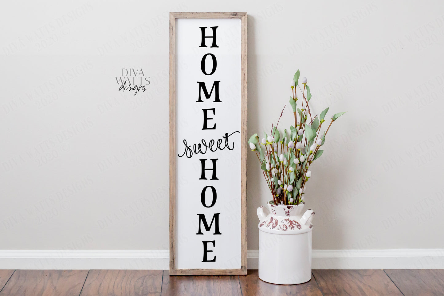SVG | Home Sweet Home | Cutting File | Vinyl Stencil HTV | Farmhouse Front Porch Entry Sign | PNG eps jpg pdf | Vertical | Script | Cut File