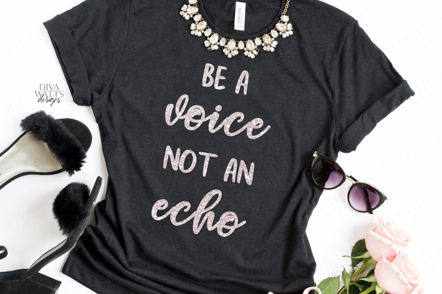 SVG | Be A Voice Not An Echo | Cutting File | Inspirational Motivational | Vinyl Stencil HTV | Farmhouse Sign Shirt Tote | png eps jpg ai