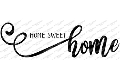 SVG | Home Sweet Home | Cutting File | Farmhouse Bouncy Script With Tails | Sign | Vinyl Stencil | PNG EPS jpg pdf | Entry Welcome Cut File