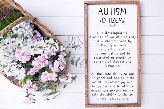 SVG | Autism Defined | Cutting File | Awareness | Light It Up Blue | Sign Shirt | Vinyl Stencil HTV | Definition | Autistic | Love | PNG