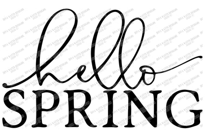 SVG | Hello Spring | Cutting File | Farmhouse  Rustic | Sign | Vinyl Stencil htv | png eps jpg pdf | Cut File | Cricut Silhouette