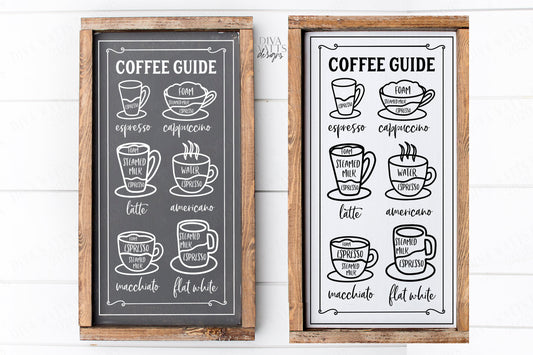 Coffee Menu SVG | Coffee Bar Sign SVG | Farmhouse Kitchen | dxf and more!