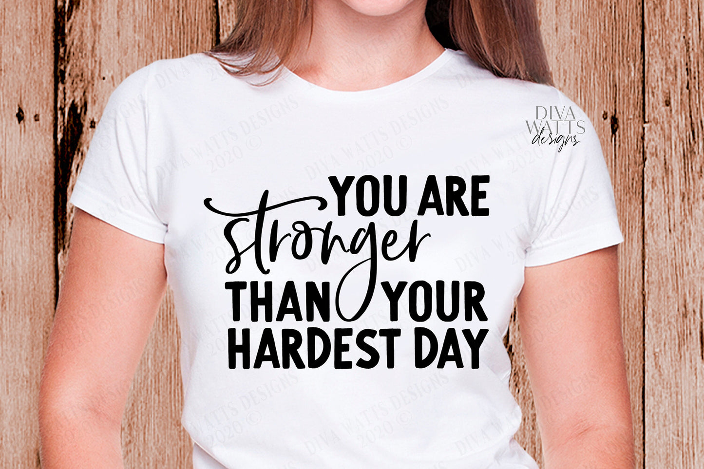 SVG | You Are Stronger | Cutting File | Than Your Hardest Day | Vinyl Stencil HTV | Sign Shirt Tumbler | Farmhouse Cut File | Motivational