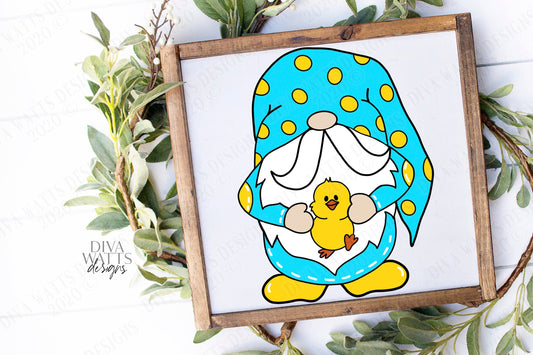 SVG | Easter Chick Gnome | Cutting File | Duck Duckie | Vinyl Stencil HTV | Sign Shirt Tumbler | PNG eps jpg pdf | Cut File Cricut