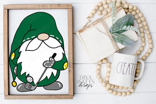 SVG | Golf Gnome | Cutting File | Golfer Golfing | Club Ball | Vinyl Stencil HTV | Shirt Sign Tumbler More | pdf png eps jpg | Printable