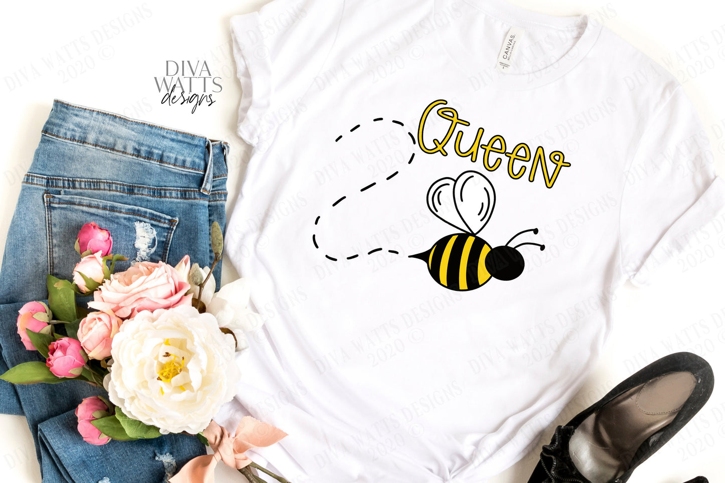 SVG | Queen Bee | Cutting File | Buzzing Bumble Bee | Vinyl Stencil HTV | Shirt Sign Tote | png eps jpg pdf | Bees | Trail | Clipart | Art