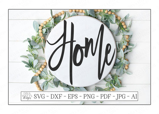 SVG | Home | Cutting File | Oversized Modern Farmhouse | Made For Round Circle Signs | Wreath Center | Vinyl Stencil HTV | DXF eps png ai