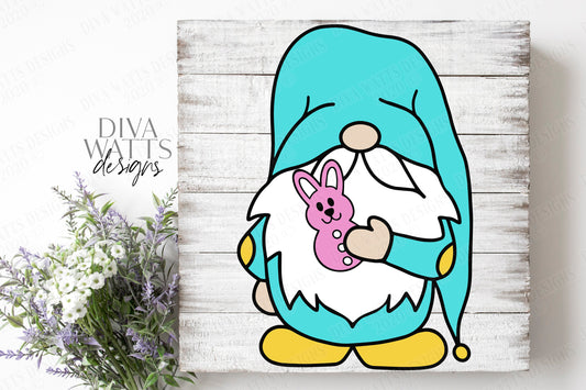 SVG | Easter Gnome | Cutting File | Sign Shirt | Vinyl Stencil HTV | Instant Download | SVG png eps jpg pdf | Bunny