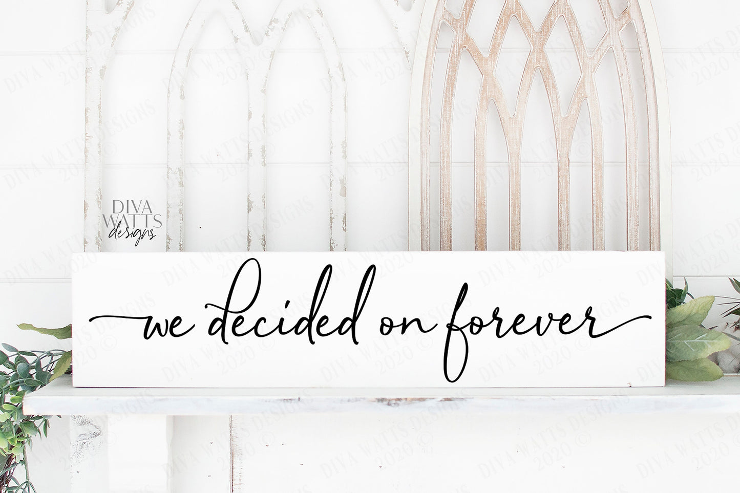 SVG | We Decided On Forever | Cutting File | Wedding Anniversary Valentine's Day Love | Farmhouse Sign | Vinyl Stencil HTV | PNG jpg pdf