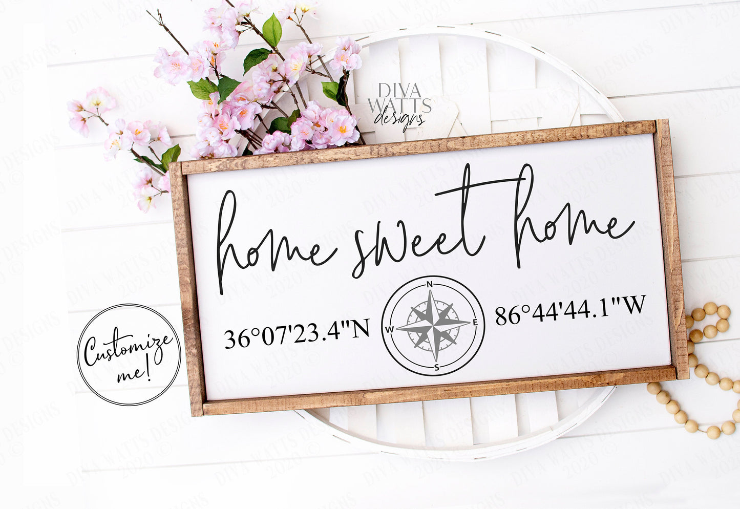 SVG | Home Sweet Home | Cutting File | GPS Coordinates Longitude Latitude | Customize Personalize | Vinyl Stencil HTV | Farmhouse Sign | dxf