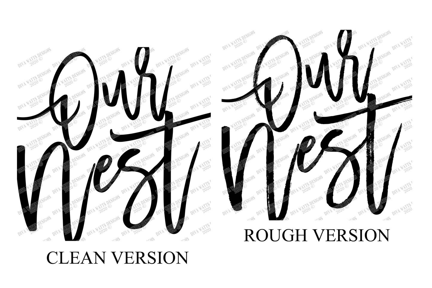 SVG Our Nest | Cutting File | Farmhouse Sign Decor | Instant Download | DXF PNG eps | Vinyl Stencil | Rustic | Oversized Rough & Clean Text