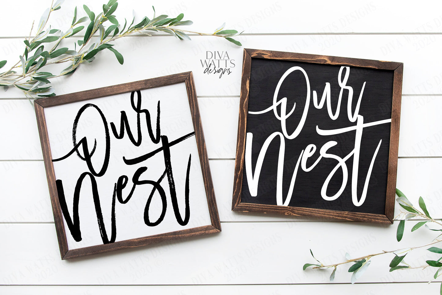 SVG Our Nest | Cutting File | Farmhouse Sign Decor | Instant Download | DXF PNG eps | Vinyl Stencil | Rustic | Oversized Rough & Clean Text