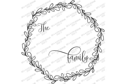 SVG | Monogram | Cutting File | Farmhouse Wreath | Family Last Name Sign | Circle Round | Customize Personalize | Vinyl Stencil HTV | eps ai