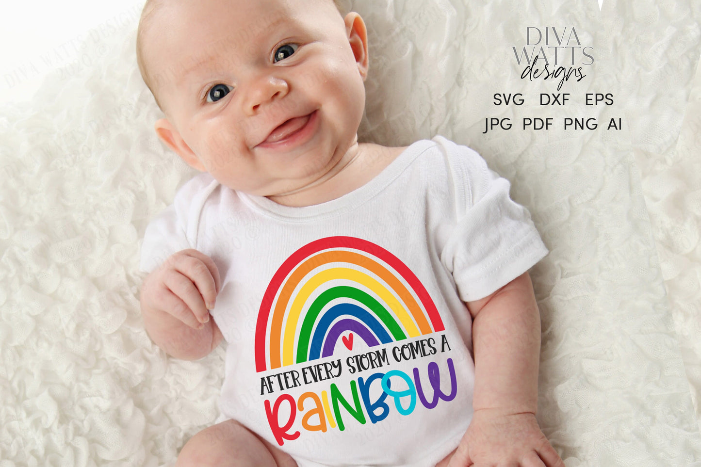 After Every Storm Comes A Rainbow SVG | Infant Loss Baby Bodysuit Design | dxf and more