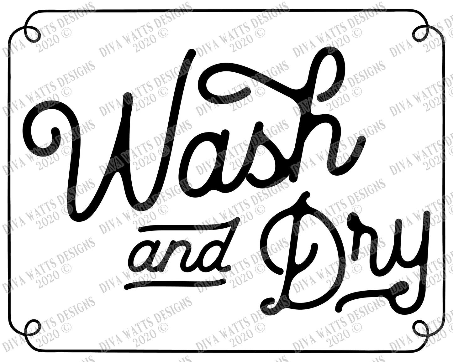 SVG | Laundry Sign Set | Cutting File | Wash and Dry | Fold and Repeat | Retro Vintage Monoline Script | Laundry Room | Farmhouse | dxf eps