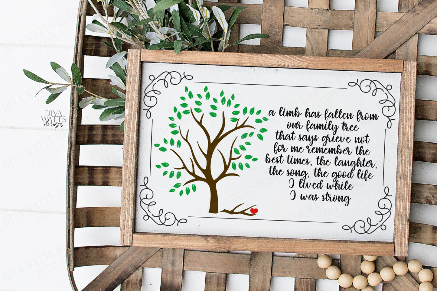 SVG A Limb Has Fallen From The Family Tree | Memorial Grief | Cutting File | Mourning | Memory | Loss | Loved One | DXF PNG | Printable