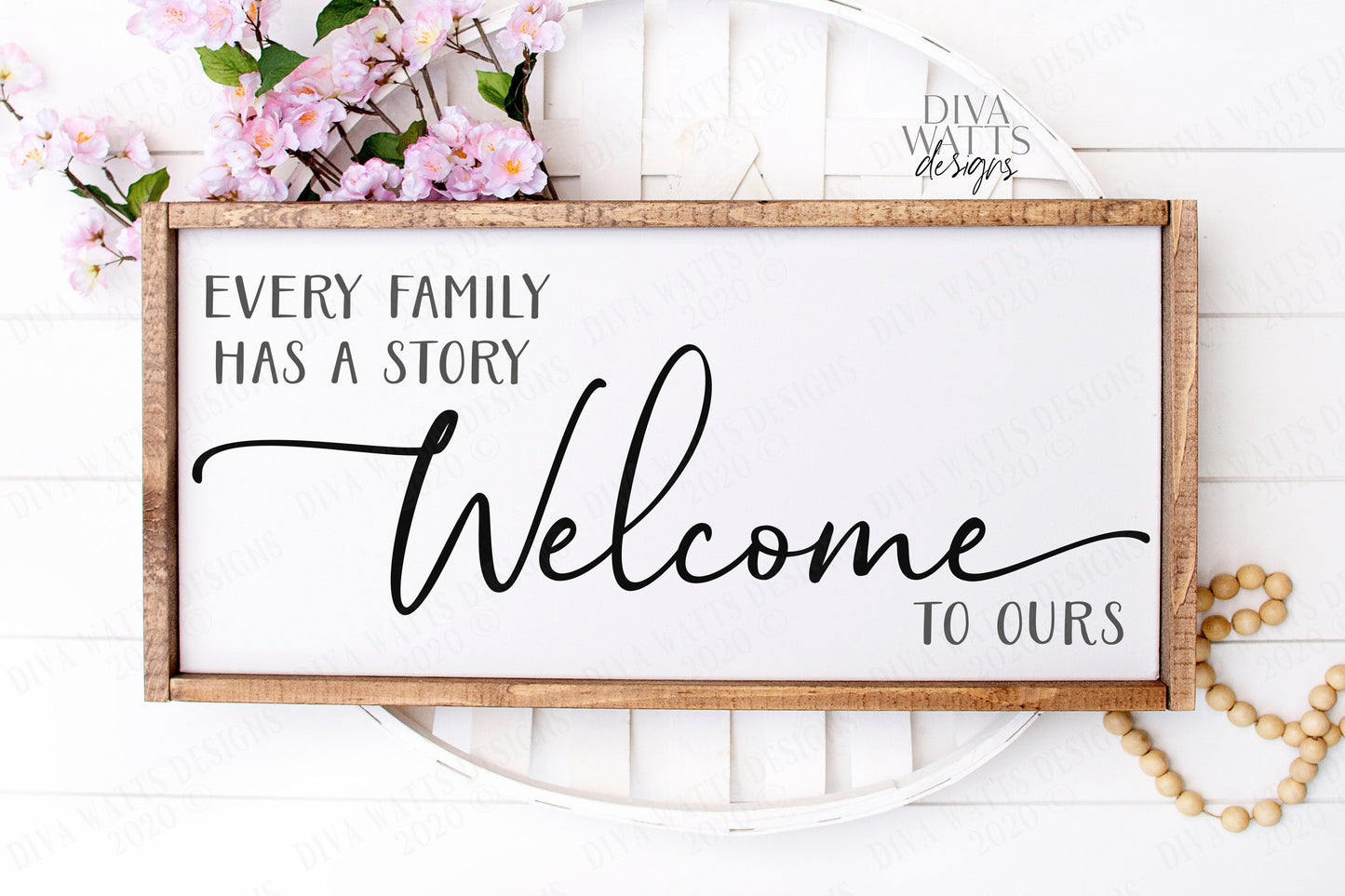 SVG | Every Family Has A Story Welcome To Ours | Cutting File | Farmhouse Rustic Sign | Vinyl Stencil HTV | DXF eps | Script with Tails | ai