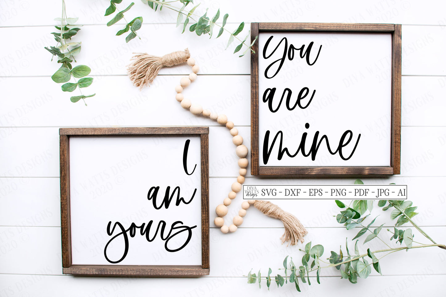 SVG | I Am Yours / You Are Mine | Cutting File | Vinyl Stencil HTV | Signs Pillows | Farmhouse Rustic Bedroom Sign Pillow Set | Love | DXF