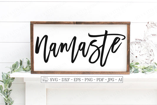 SVG | Namaste | Cutting File | Oversized Modern Farmhouse Rustic Sign | Greeting | Vinyl Stencil HTV | dxf eps jpg | Respect | Bow To You
