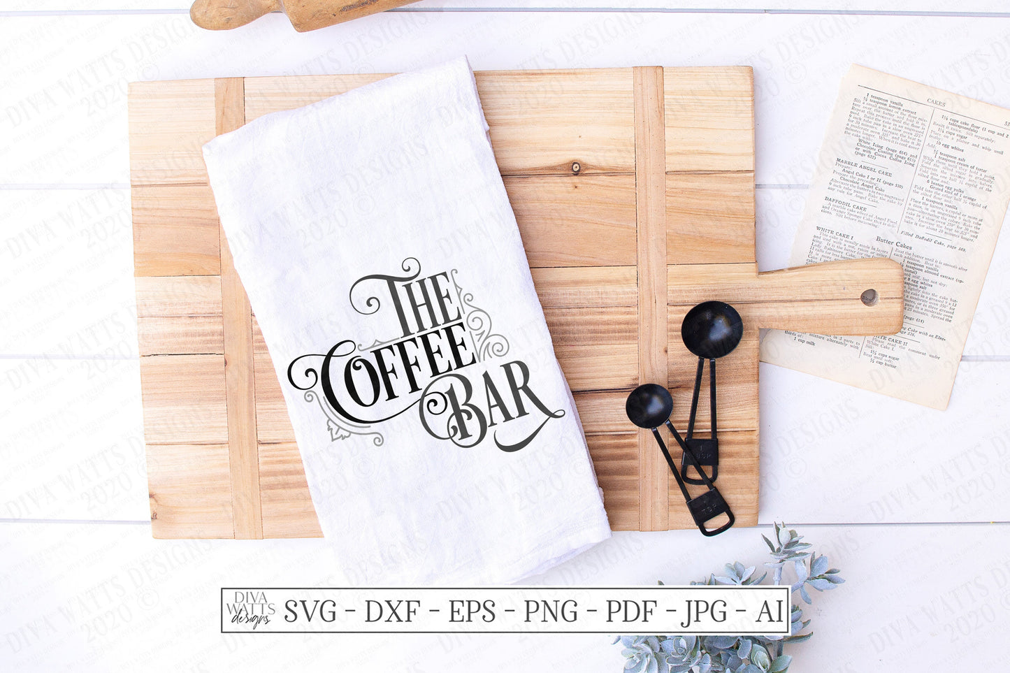 SVG | The Coffee Bar | Cutting File | Kitchen Farmhouse Rustic Bar Sign | Vinyl Stencil HTV | Tea Towel | Brewing Station | dxf eps jpg pdf