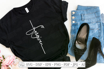 SVG | Forgiven Cross | Cutting File | Crucifix | Christian Religious | Clipart | Vinyl Stencil HTV | DXF png eps Religious | Shirt Sign Tote