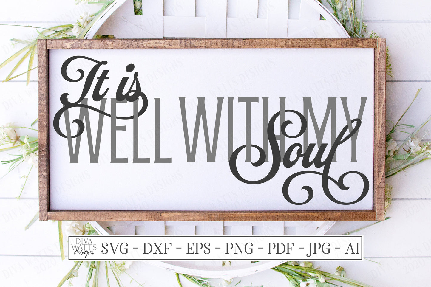 SVG | It Is Well With My Soul | Cutting File | Christian Hymn Song Music | Farmhouse Sign | DXF | Vinyl Stencil HTV | Relgious | Shirt Tote