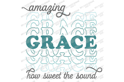 SVG | Amazing Grace | Cutting File | Stacked Mirrored Font Text | Christian Hymn Music Song | Shirt Tote Sign | Vinyl Stencil HTV | DXF eps
