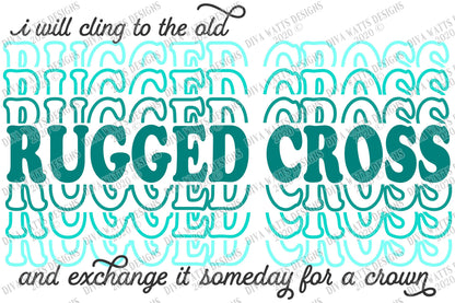 SVG | The Old Rugged Cross | Cutting File | Stacked Mirrored Font Text | Christian Hymn Song | Shirt Tote Sign | Vinyl Stencil HTV | DXF