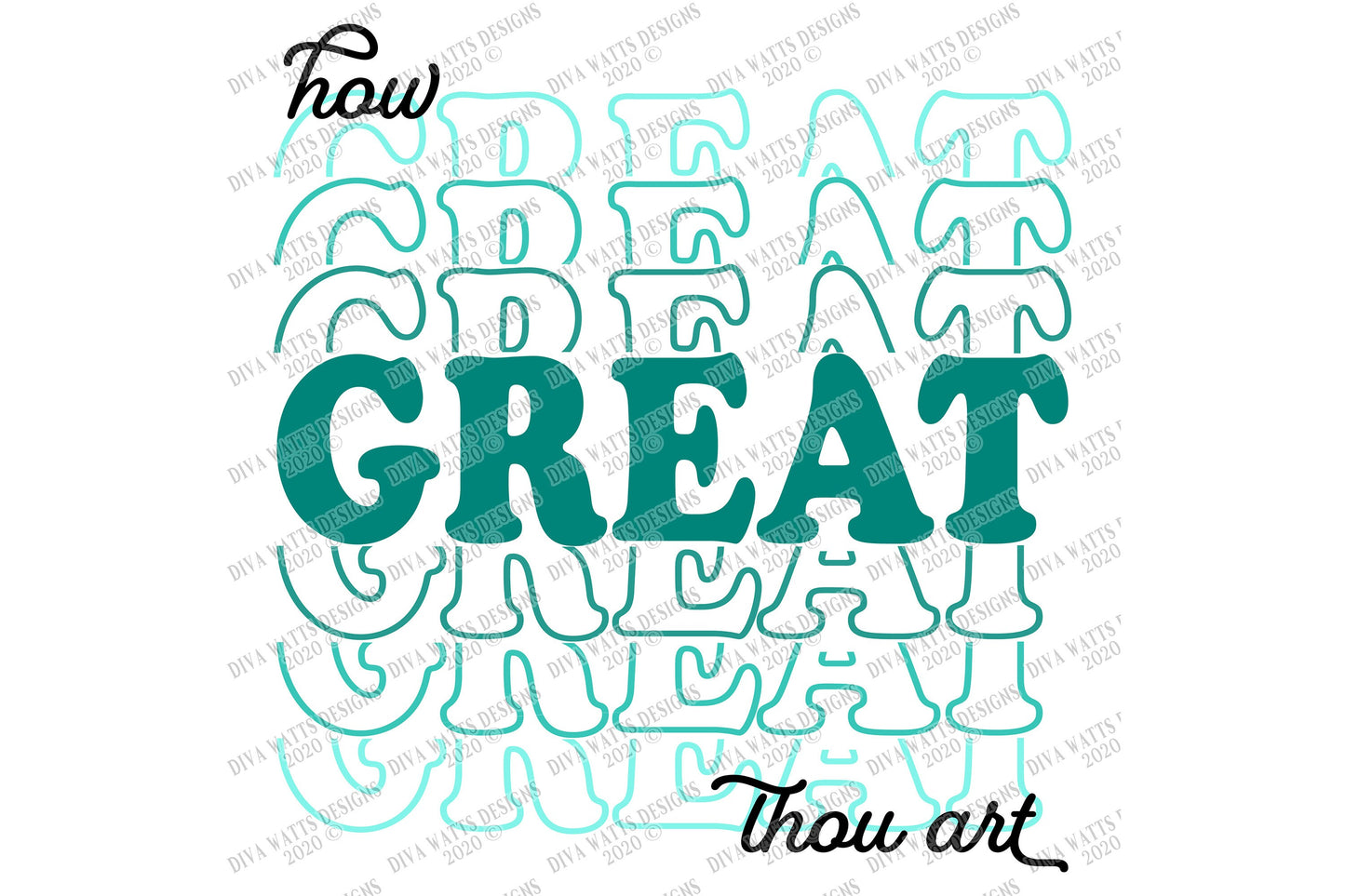 SVG | How Great Thou Art | Cutting File | Stacked Mirrored Font Text | Christian Hymn Song | Shirt Tote Sign | Vinyl Stencil HTV | DXF Soul