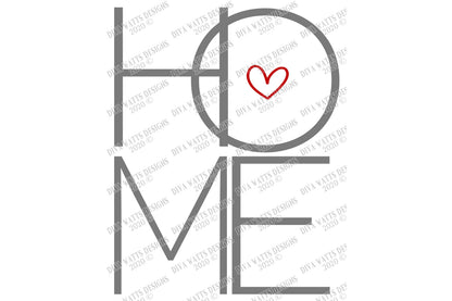 SVG | HOME | Cutting File | Oversized Modern Farmhouse | Overlapping | Heart | Vinyl Stencil HTV | Rustic  | dxf eps jpg