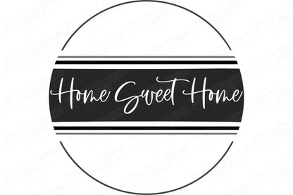 SVG | Home Sweet Home | Cutting File | Farmhouse Rustic Ticking Stripes Grain Sack | Sign Pillow | Vinyl Stencil HTV | dxf eps | Front Door