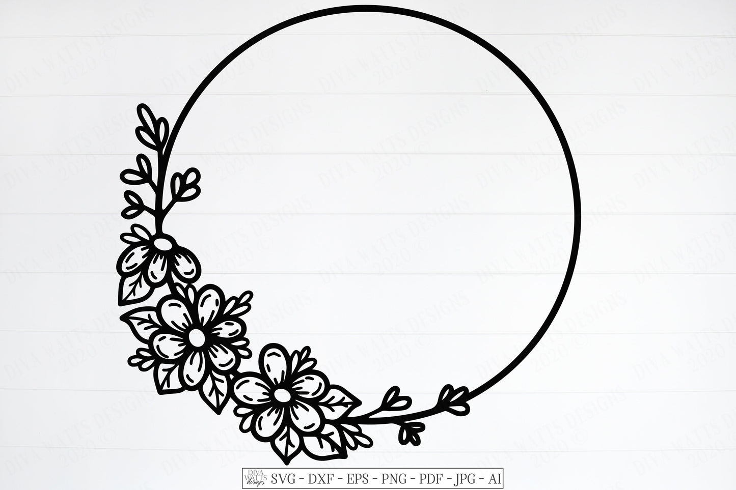 SVG | Daisy Wreath | Cutting File | Farmhouse Rustic Vintage Floral Frame | Daisy Daisies | Vinyl Stencil HTV | Pillow Tea Towel Sign dxf