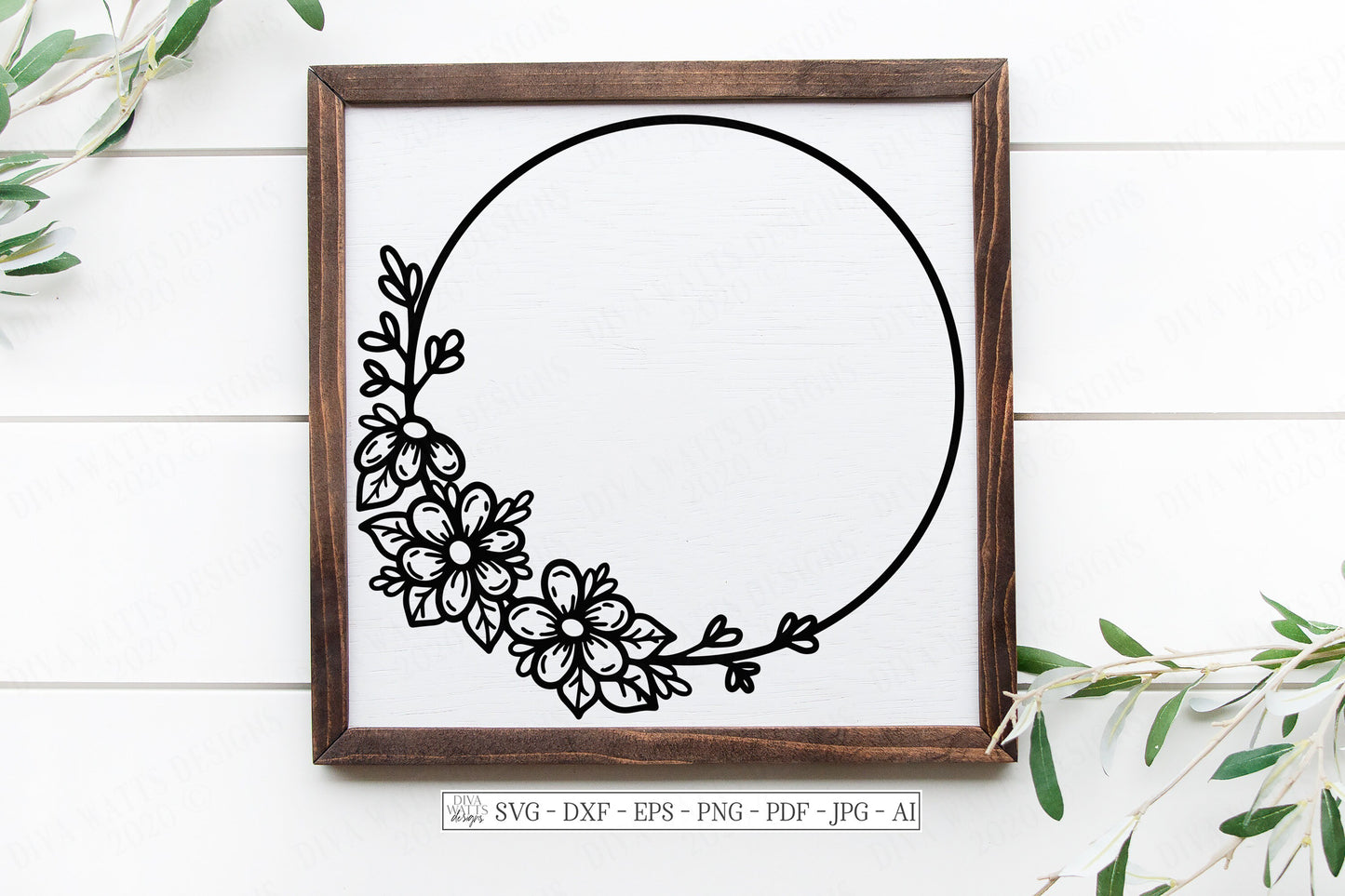 SVG | Daisy Wreath | Cutting File | Farmhouse Rustic Vintage Floral Frame | Daisy Daisies | Vinyl Stencil HTV | Pillow Tea Towel Sign dxf