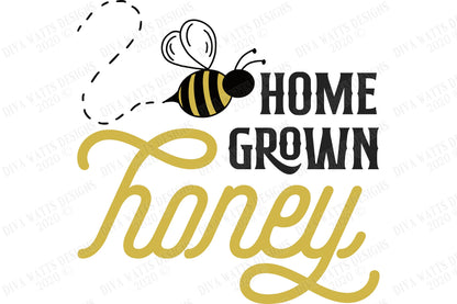SVG | Home Grown Honey | Cutting File | Bumble Bee | Bees | Southern | DXF | Vinyl Stencil HTV | T-Shirt Shirt Tote Sign | eps ai | Cricut