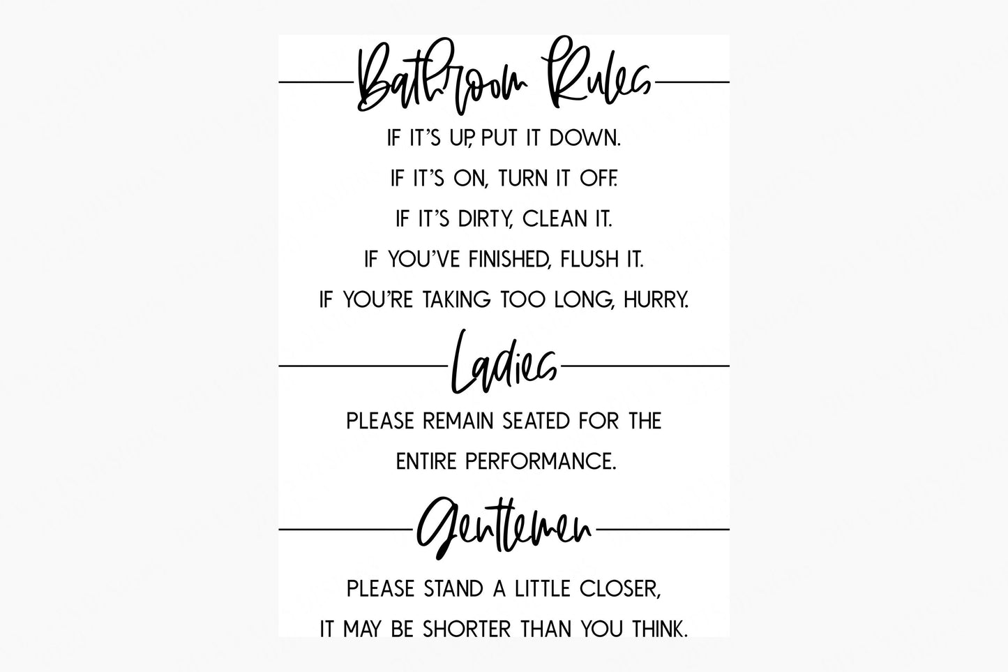 Bathroom Rules SVG | Funny Farmhouse Bathroom Sign | dxf and more