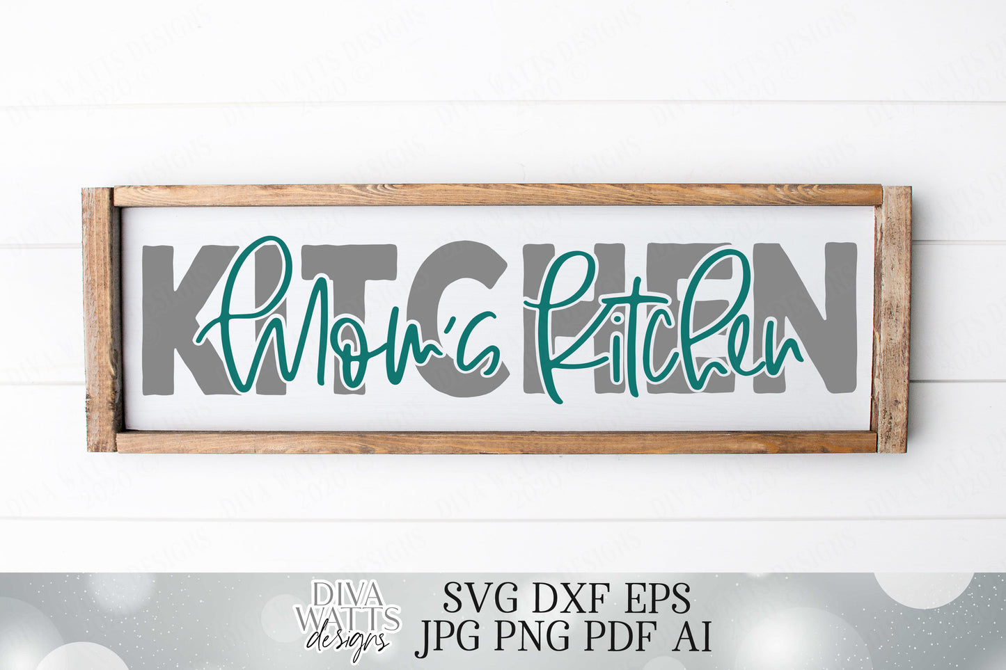 Mom's Kitchen SVG | Cutting File | Vinyl Stencil HTV | Farmhouse Rustic Sign | eps dxf | Cricut SVG | Silhouette dxf | Wall Decor