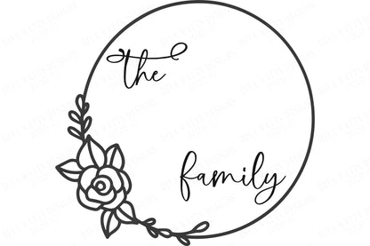 SVG Family Monogram Sign | Cutting File | Last Name | Add Your Text & Font | Customize Personalize | Vinyl Stencil HTV Instant Download PNG