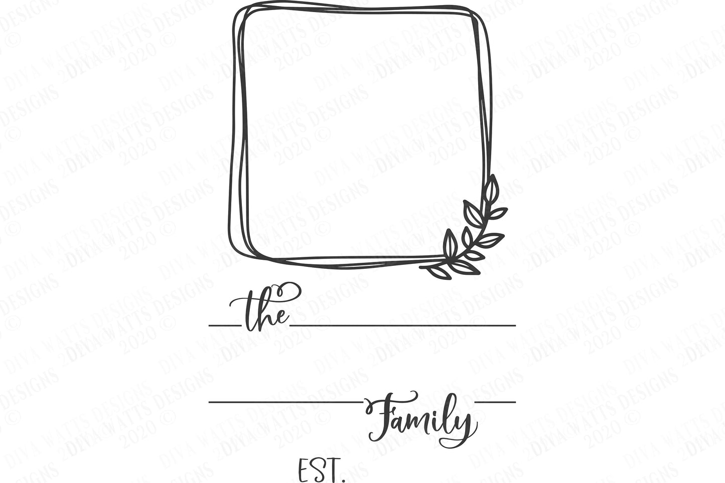 SVG Family Monogram Sign | Cutting File | Last Name | Add Your Text & Font | Customize Personalize | Vinyl Stencil HTV Instant Download PNG