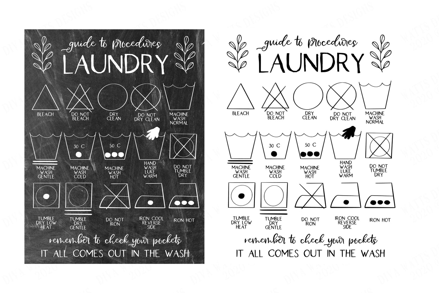 Laundry Procedures | Farmhouse Rustic Style Sign for Laundry Room | Cut Files and Printables | SVG DXF pdf jpg and more!