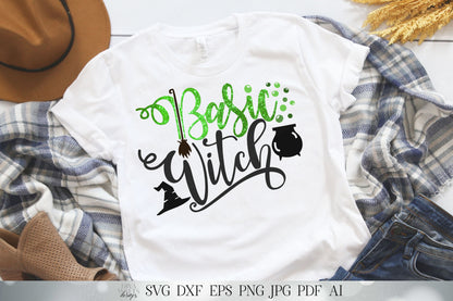 Basic Witch | Halloween Cutting File | Shirt Sign Design | Autumn & Fall | SVG DXF and more!