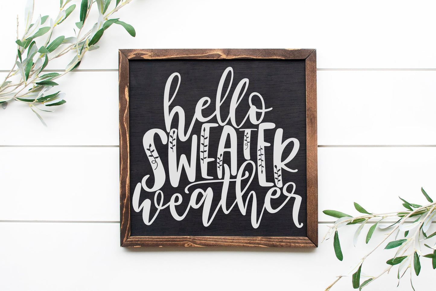 Hello Sweater Weather | Autumn Fall Winter Cutting File and Printable | Sign Mug Tumbler and More | SVG DXF JPG and More!