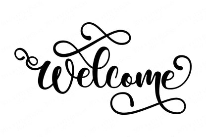 Welcome | Whimsical Cutting File | SVG DXF | Entry Farmhouse Sign | Printable and More!