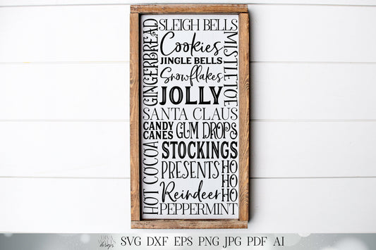 Christmas Subway Art | Cutting File and Printable | Holiday Sign | SVG DXF and More!