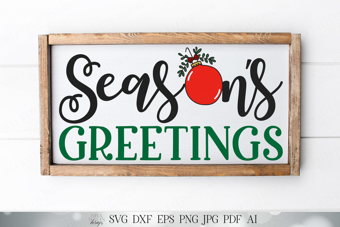 Season's Greetings | Cutting File and Printable | Happy Holidays | Christmas | SVG DXF and More | Sign