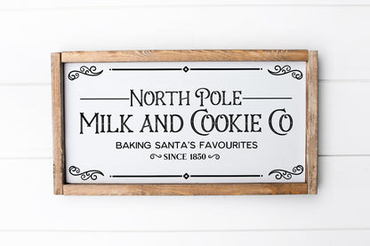 North Pole Milk and Cookie Co Baking Santa's Favorites | Christmas Cutting File and Printable | SVG DXF and More | UK Version Included!
