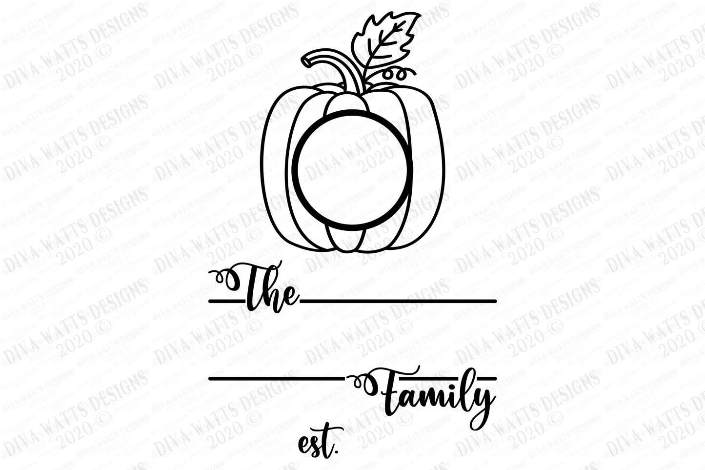 Fall Monogram Wreath | Customize With Your Monogram and Last Name | Cutting File and Printable | SVG DXF and More
