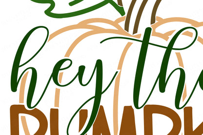 Hey There Pumpkin | Fall Cutting File | Autumn Sign | Circle Square Sign | DXF SVG and More | Glowforge | Cricut | Silhouette and More!