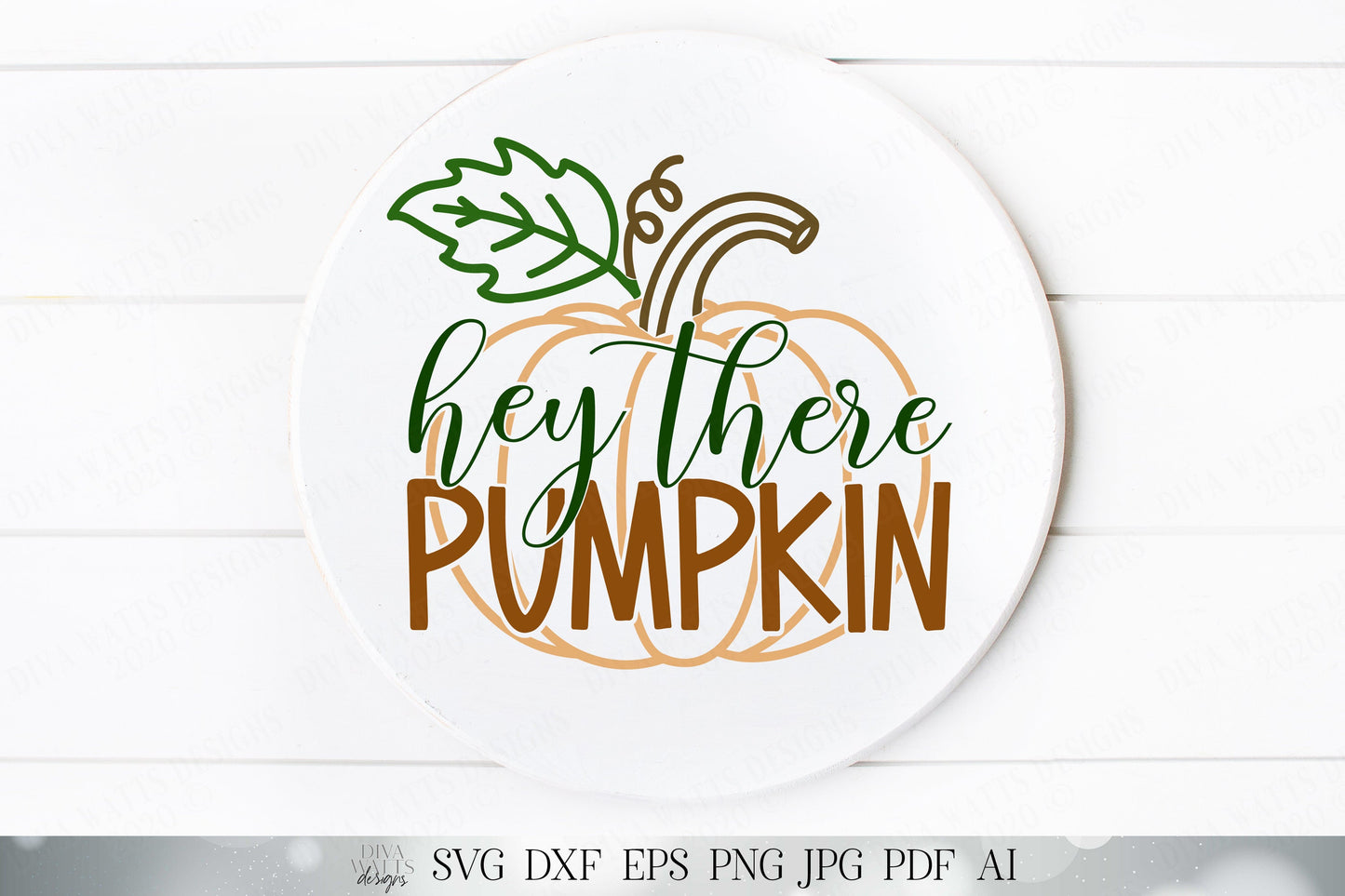 Hey There Pumpkin | Fall Cutting File | Autumn Sign | Circle Square Sign | DXF SVG and More | Glowforge | Cricut | Silhouette and More!
