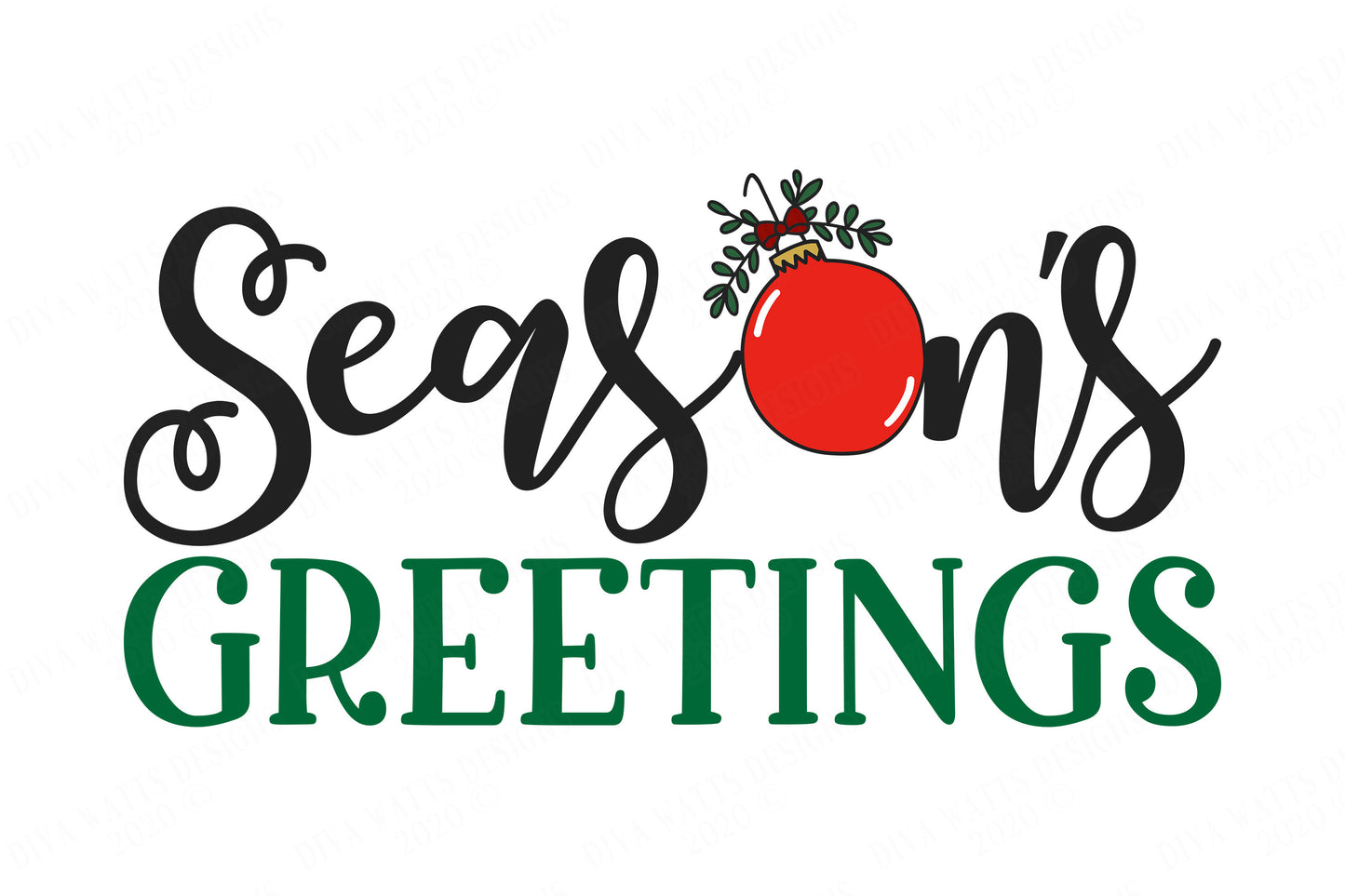 Season's Greetings | Cutting File and Printable | Happy Holidays | Christmas | SVG DXF and More | Sign